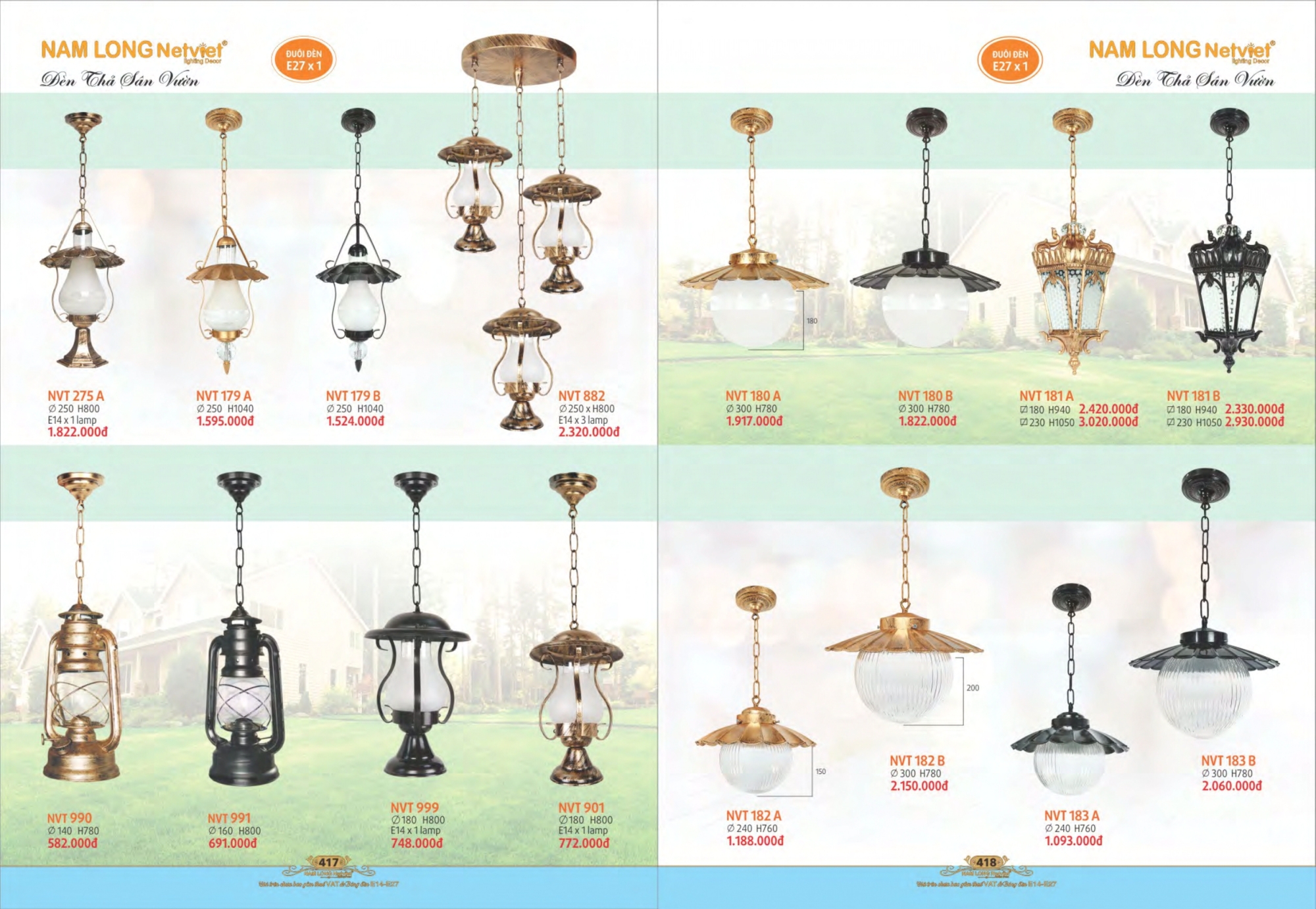 Bảng giá đèn trang trí Nam Long